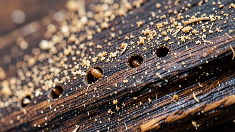 Tratamiento de carcoma y termitas en vigas de madera antiguas en Alcoy